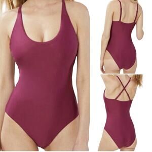Andie Baia One Piece Plum Swimwear Bathing Suit Adjustable Underwire Size S New